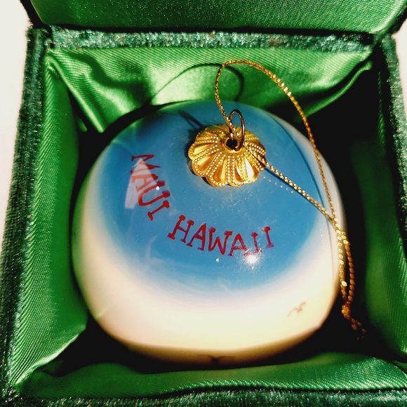 Pier 1 Li Bien "Maui Hawaii" Reverse Painted Glass Christmas Ornament - Picture 8 of 8